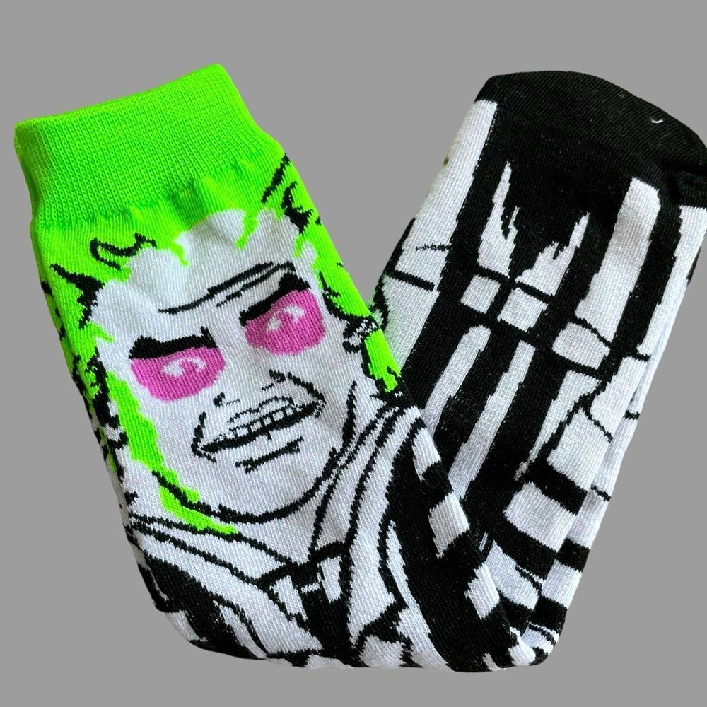 Beetlejuice Character Crew Socks Women’s 7-10 Halloween